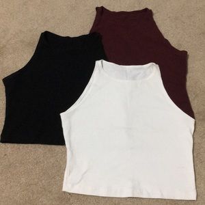 Pack of 3! American Apparel high neck crop tops